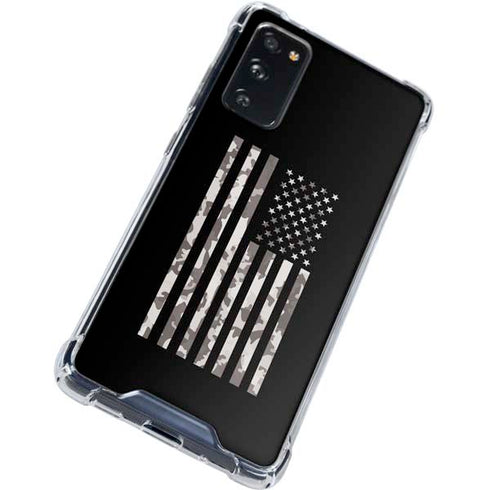 Black and White Camo American Flag Galaxy S20 FE Clear Case